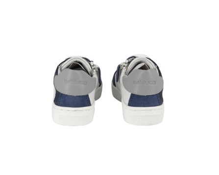 Sneaker in pelle con lacci e zip laterale