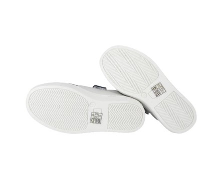 Sneaker in pelle con lacci e zip laterale