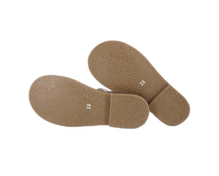 Sandalo in pelle con fiorellini traforati e fibbia