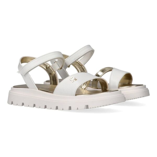 Sandalo in eco pelle con velcro