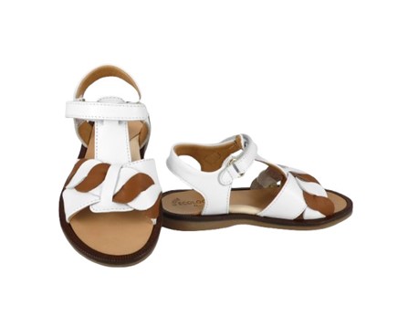 Sandalo in pelle fascia intrecciata con velcro