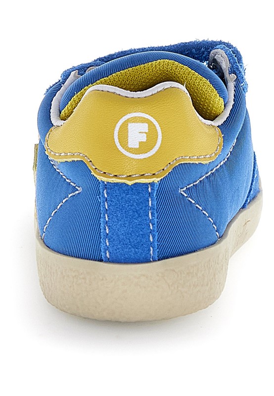 Sneaker primo passo in tessuto tecnico e camoscio con velcro