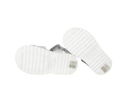 Sandalo primo passo in pelle con fiocchetti e velcro