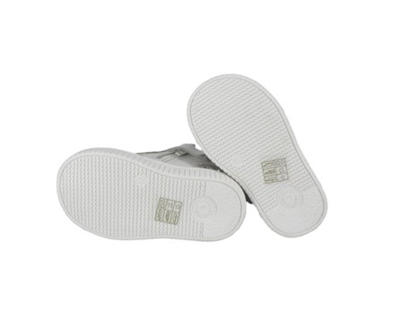 Sneaker primo passo in pelle con laacci e zip