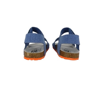 Sandalo in denim con fibbia e velcro