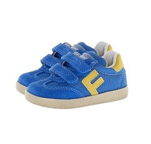 Sneaker primo passo in tessuto tecnico e camoscio con velcro