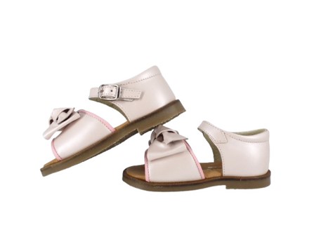 Sandalo primo passo in pelle con fiocco