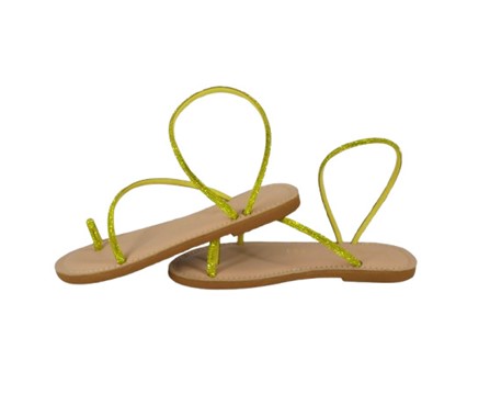 Sandalo infradito con tubolari in strass