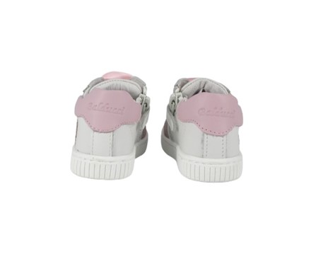 Sneaker primo passo in pelle con laacci e zip