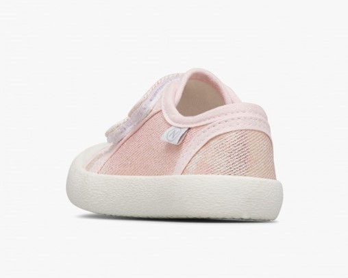 Sneaker in tela con finitura metallizzata e doppio velcro