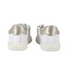 Sneaker primo passo in pelle con lacci e zip laterale