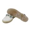 Espadrilles in tessuto con fiori e nastro in tulle