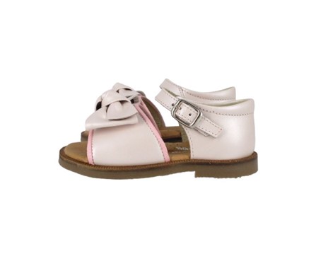 Sandalo primo passo in pelle con fiocco