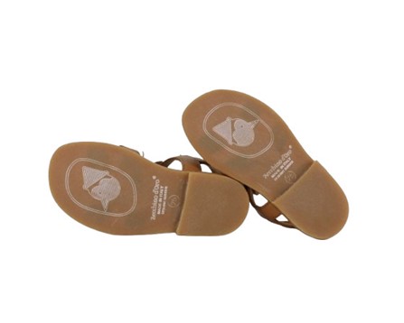 Sandalo in pelle con fiori e fibbia