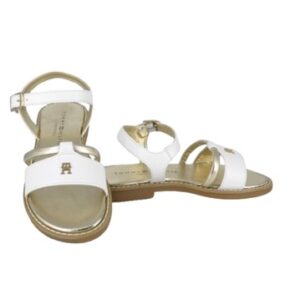 Sandalo in eco pelle con velcro