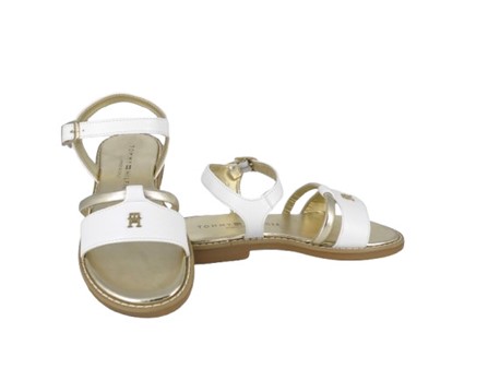 Sandalo in eco pelle con velcro