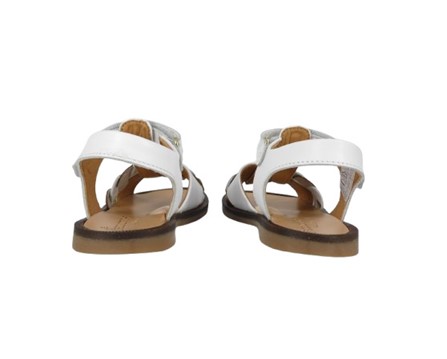 Sandalo in pelle fascia intrecciata con velcro