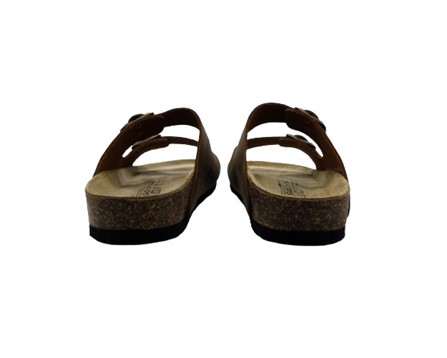 Ciabatta in pelle con doppie fibbie