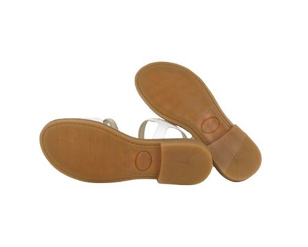 Sandalo in eco pelle con velcro