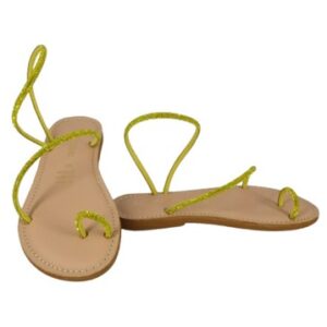 Sandalo infradito con tubolari in strass