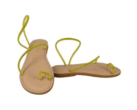 Sandalo infradito con tubolari in strass