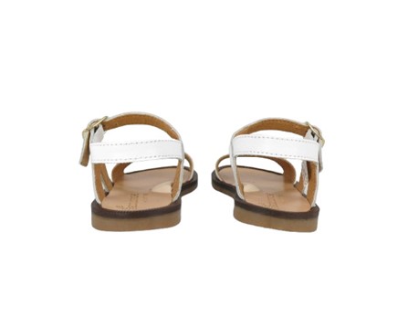 Sandalo fascia micro glitter e pelle con fibbia