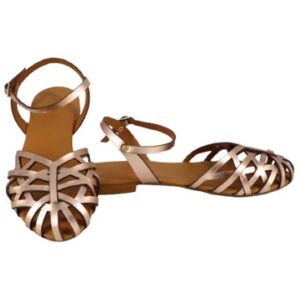 Sandalo in pelle laminata con fibbia