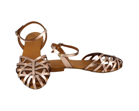 Sandalo in pelle laminata con fibbia