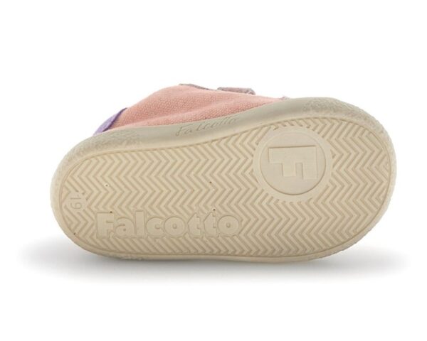 Sneaker primo passo in tela e camoscio con doppio velcro