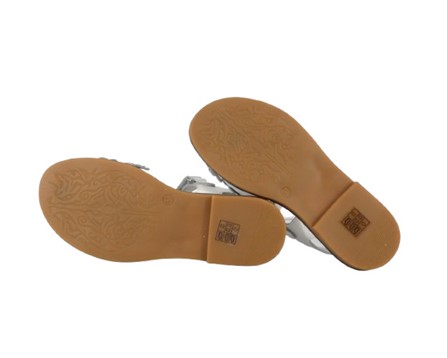 Sandalo in pelle con fiorellini e doppio velcro
