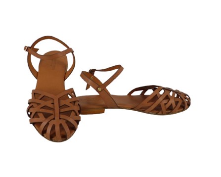 Sandalo in pelle con fibbia