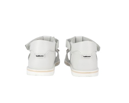 Sandalo primo passo in pelle con fiocchetti e velcro