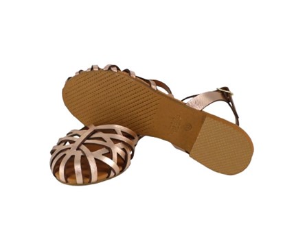 Sandalo in pelle laminata con fibbia
