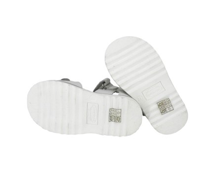 Sandalo primo passo in pelle con margherita e doppio velcro
