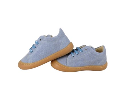 Sneaker primo passo in tela con lacci