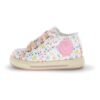Sneaker primo passo in tela fantasia fiorellini con laccii