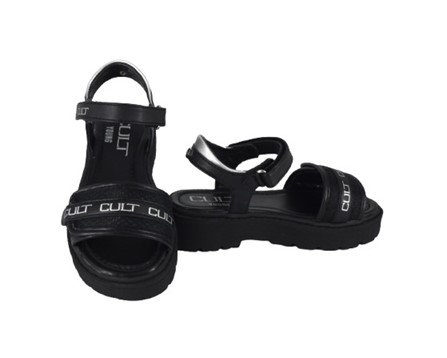 Sandalo in eco pelle con doppio velcro