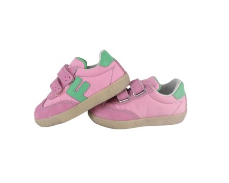 Sneaker primo passo in tessuto tecnico e camoscio con velcro