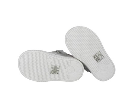 Sneaker primo passo in pelle con laacci e zip