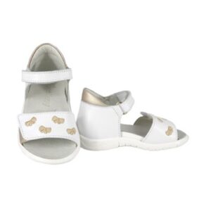 Sandalo primo passo in pelle con doppio velcro