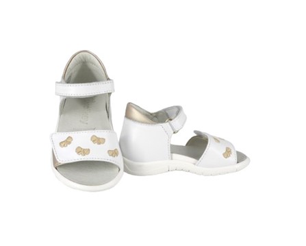 Sandalo primo passo in pelle con doppio velcro