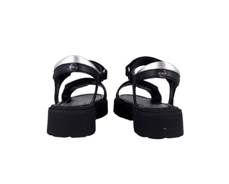 Sandalo in eco pelle con doppio velcro