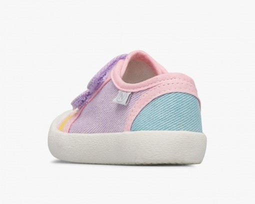 Sneaker in tela con doppio velcro