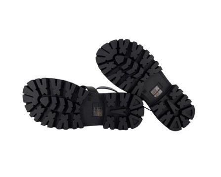 Sandalo in eco pelle con fibbia e zip posteriore