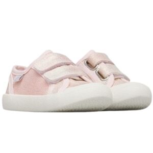 Sneaker in tela con finitura metallizzata e doppio velcro