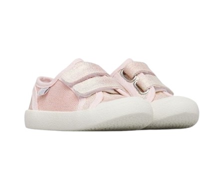 Sneaker in tela con finitura metallizzata e doppio velcro