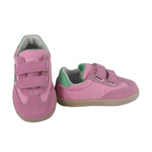 Sneaker primo passo in tessuto tecnico e camoscio con velcro