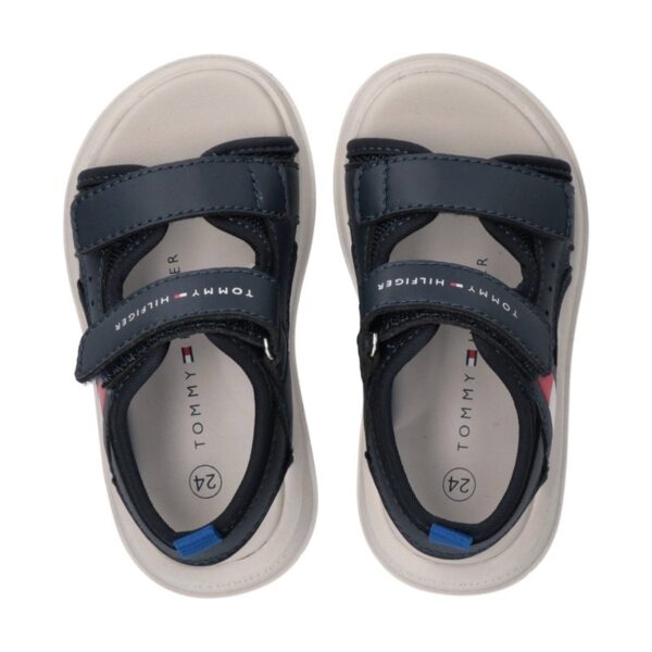 Sandalo in eco pelle con doppio velcro