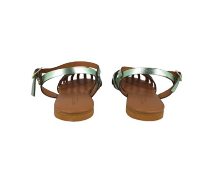 Sandalo in pelle laminata con fibbia