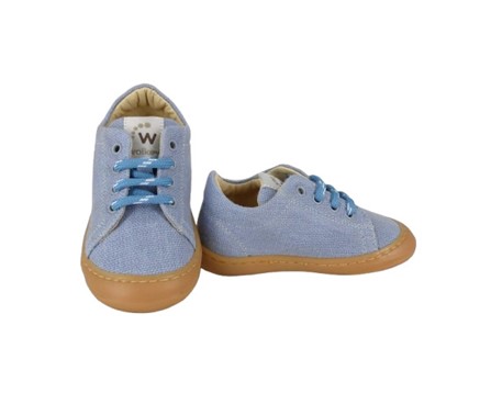 Sneaker primo passo in tela con lacci